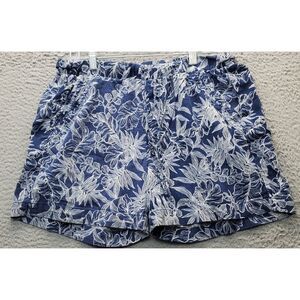 Briggs Shorts Women Medium Multicolor Palm Leaf Pockets Elastic Waist Drawstring